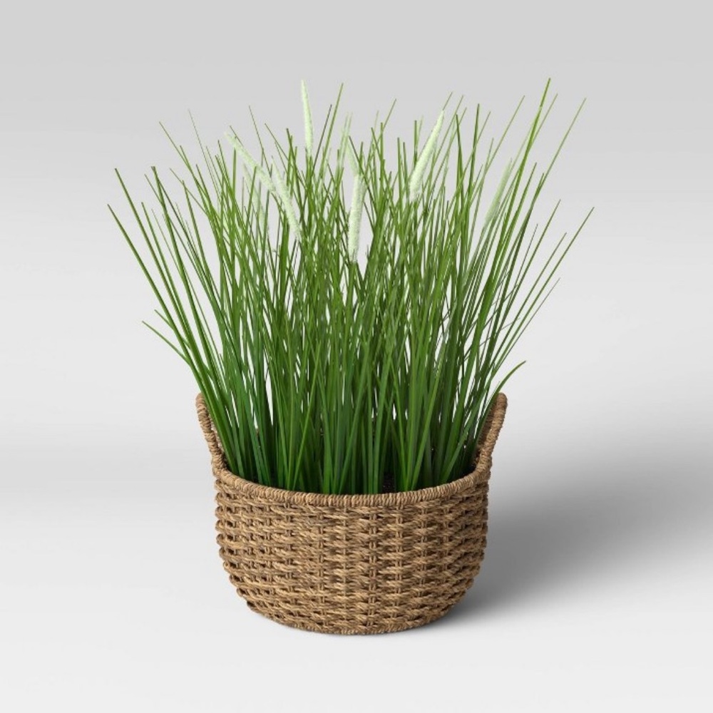 Threshold x Studio McGee Faux Grass in Basket NEW
